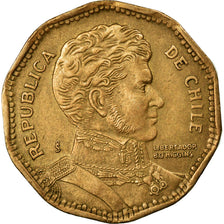Moneda, Chile, 50 Pesos, 1988, MBC, Aluminio - bronce, KM:219.2