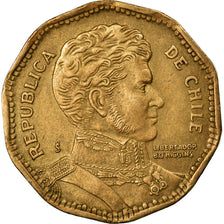 Münze, Chile, 50 Pesos, 1988, SS, Aluminum-Bronze, KM:219.2