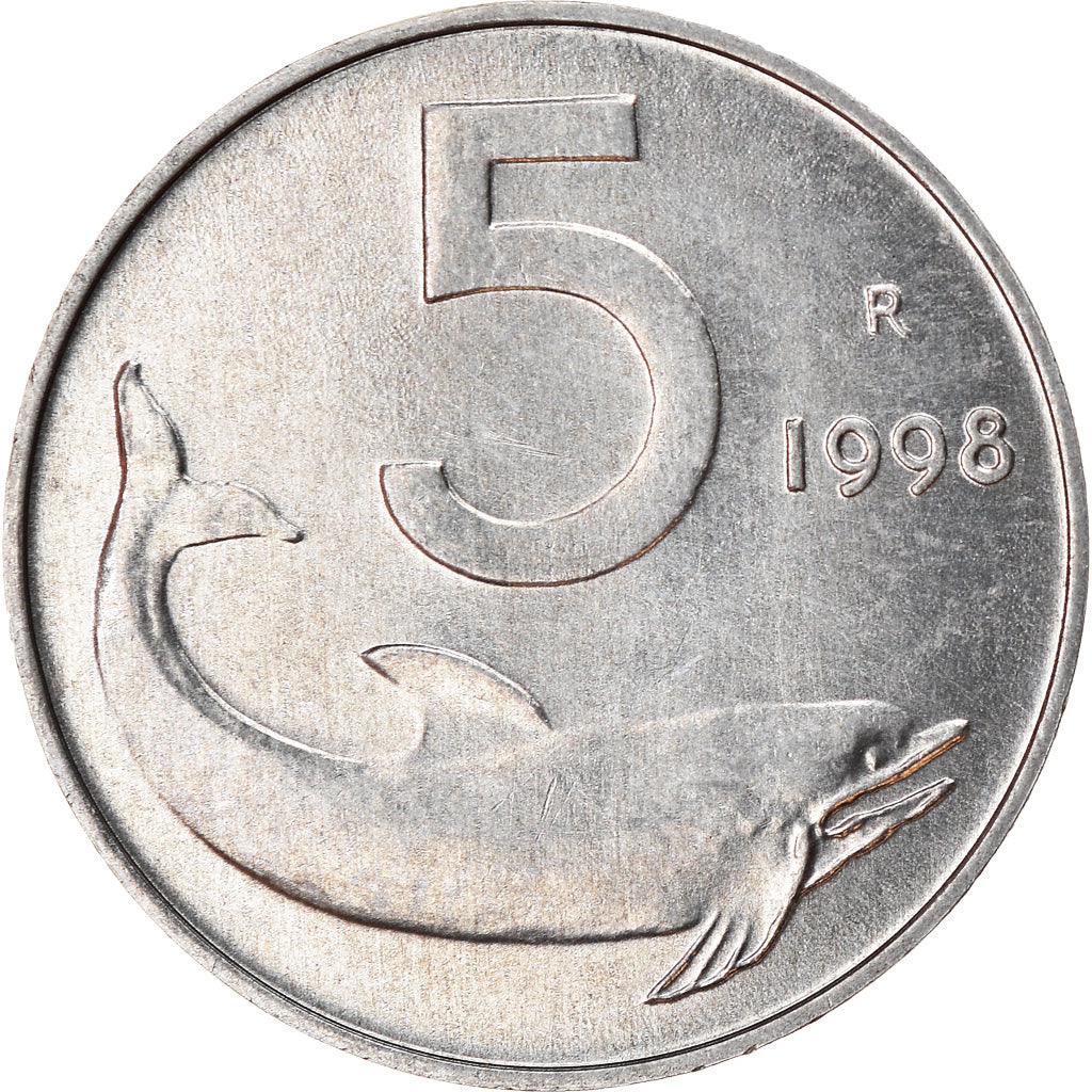 Coin, Italy, 5 Lire, 1998, Rome, EF(40-45), Aluminum, KM:92