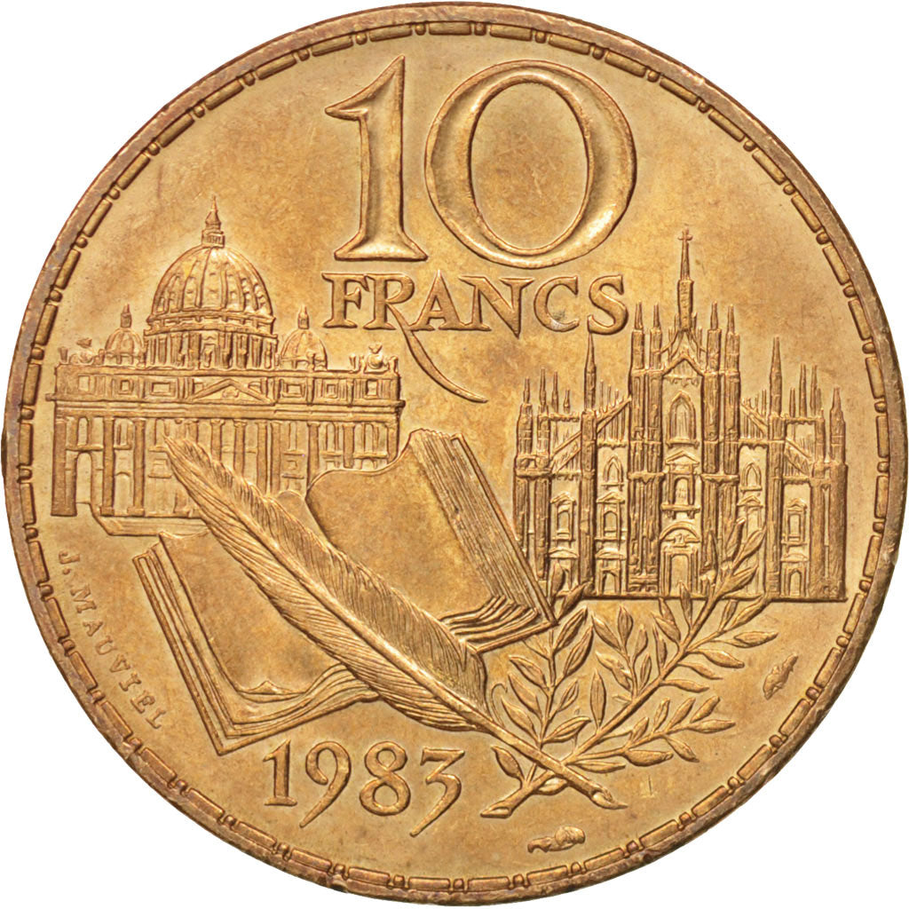 France, Stendhal, 10 Francs, 1983, MS(60-62), Nickel-Bronze, KM:953, Gadoury:817