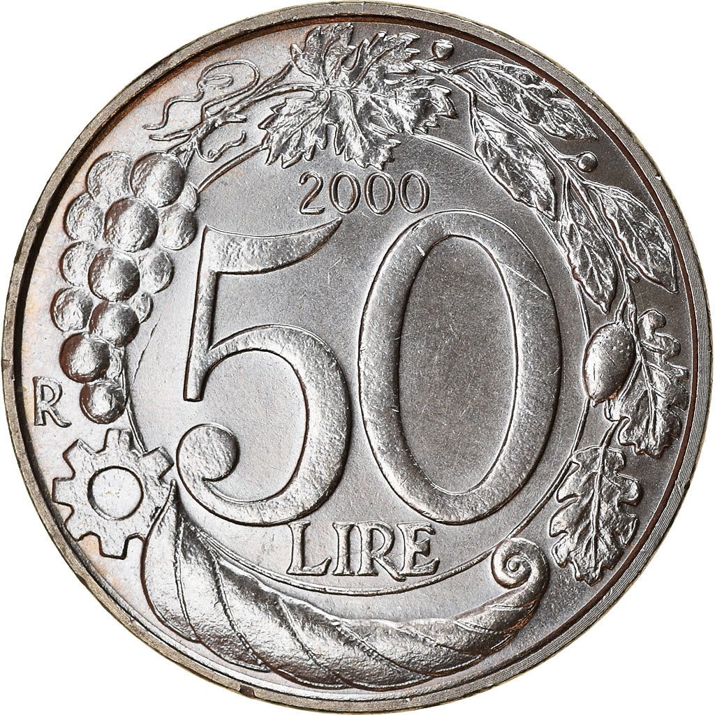Coin, Italy, 50 Lire, 2000, Rome, MS(63), Copper-nickel, KM:183