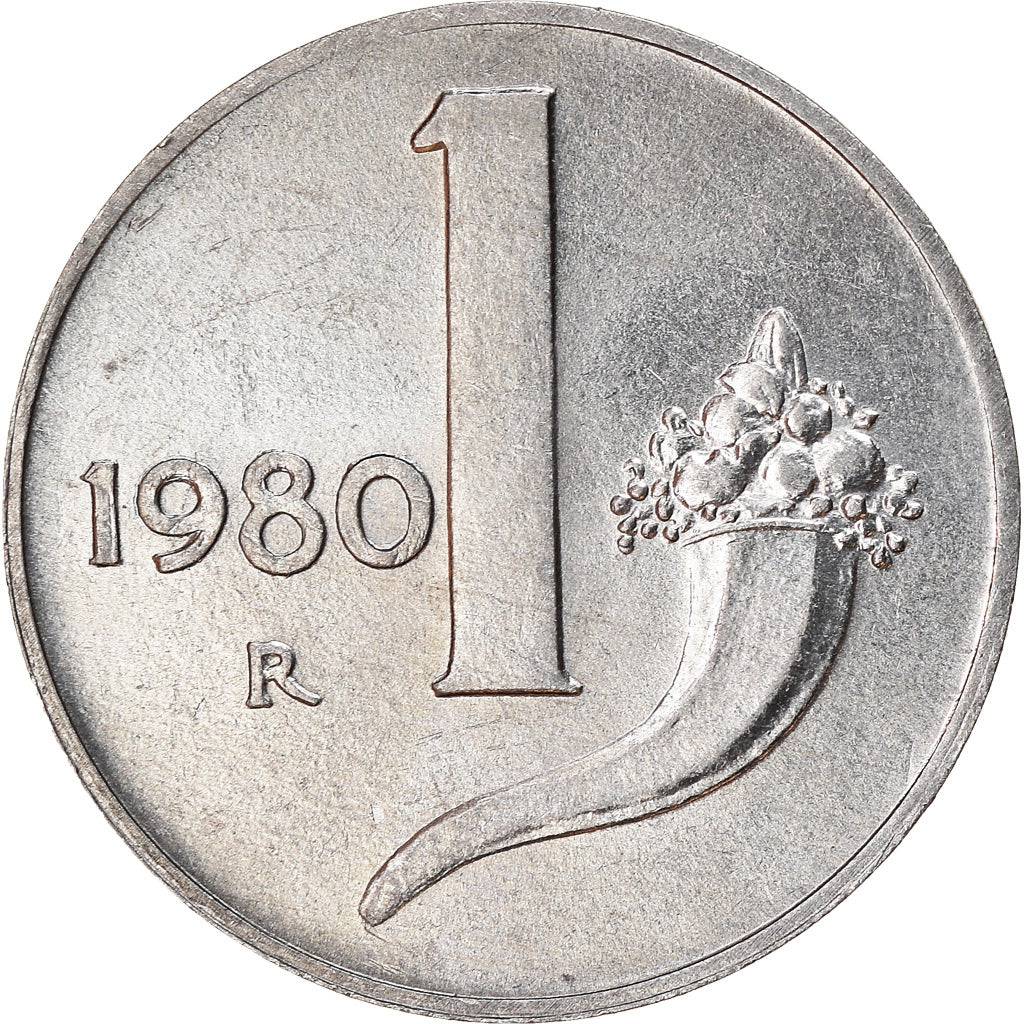 Coin, Italy, Lira, 1980, Rome, EF(40-45), Aluminum, KM:91