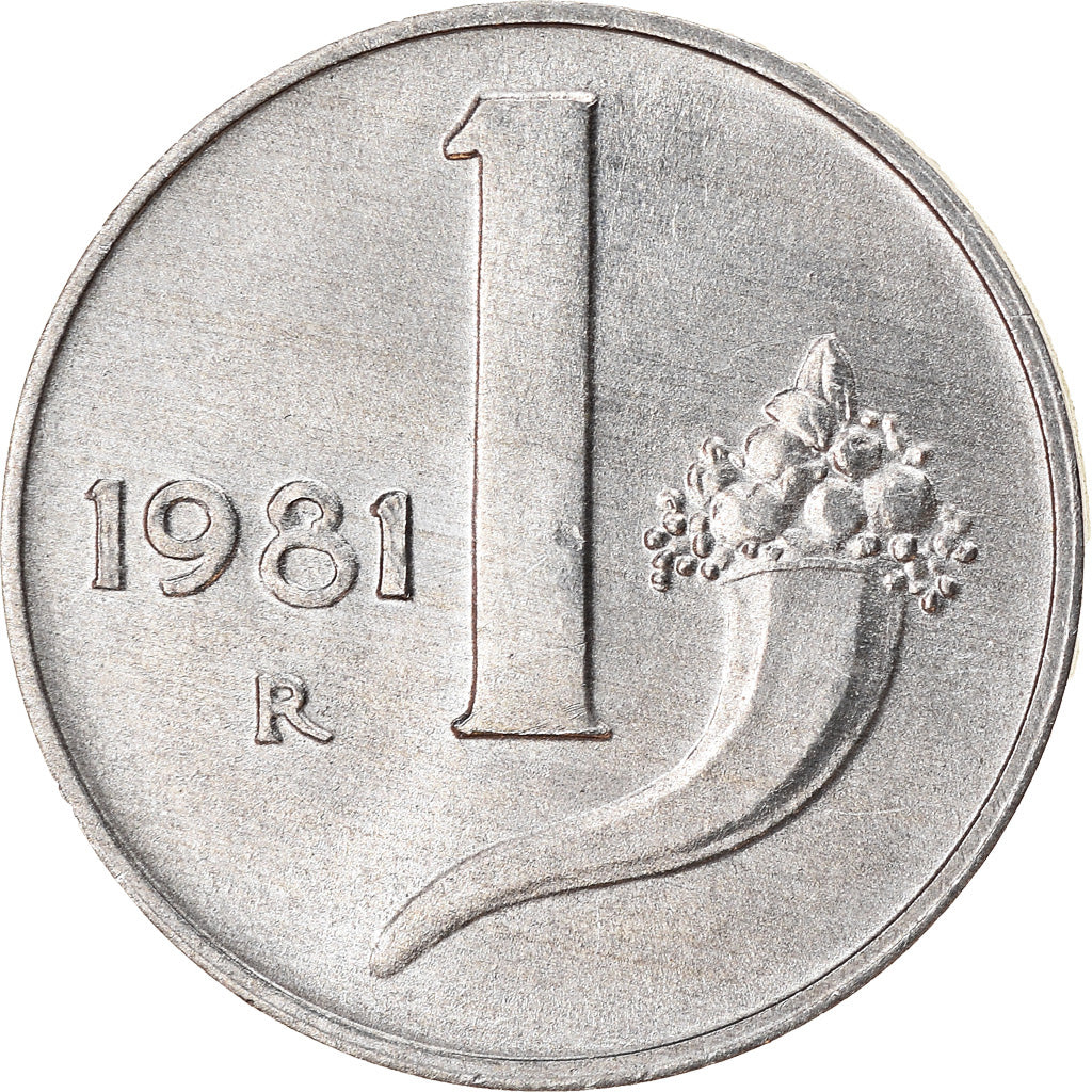 Coin, Italy, Lira, 1981, Rome, AU(50-53), Aluminum, KM:91