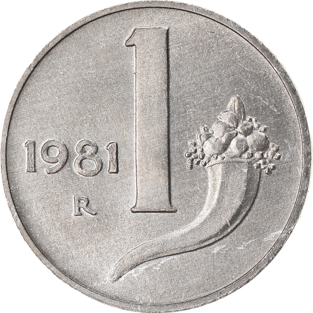 Coin, Italy, Lira, 1981, Rome, EF(40-45), Aluminum, KM:91