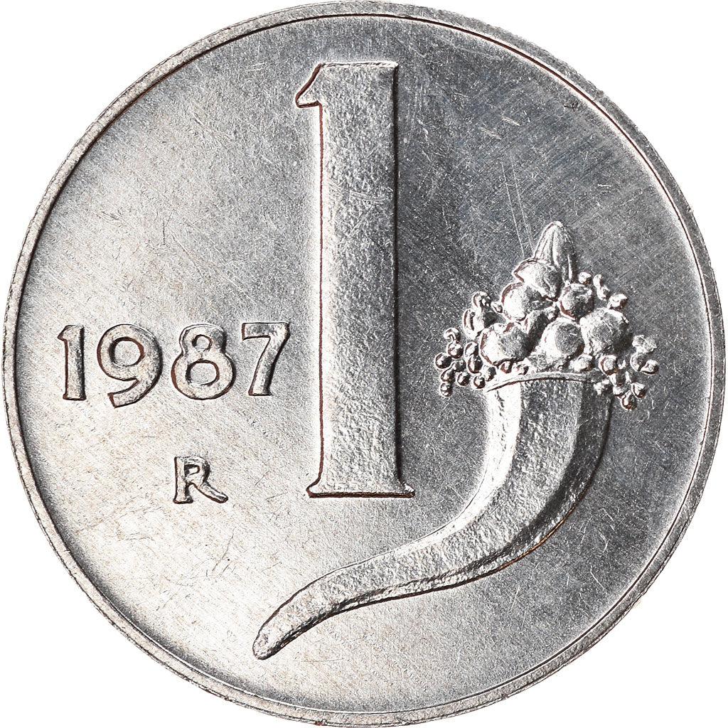 Coin, Italy, Lira, 1987, Rome, EF(40-45), Aluminum, KM:91