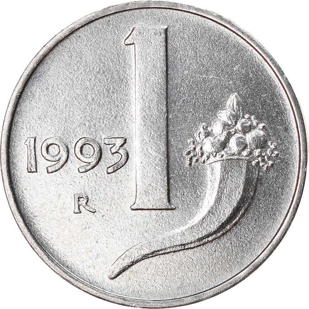Coin, Italy, Lira, 1993, Rome, AU(50-53), Aluminum, KM:91
