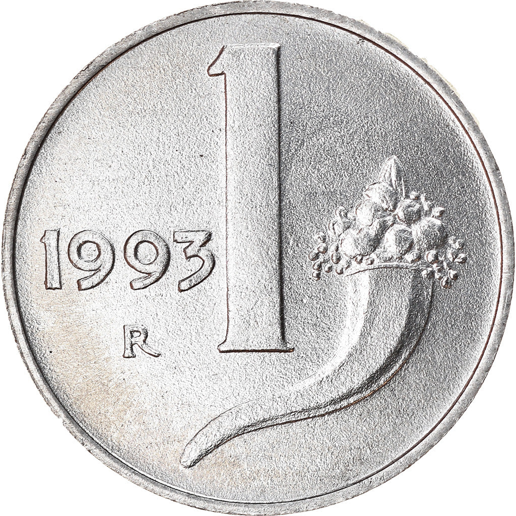 Coin, Italy, Lira, 1993, Rome, EF(40-45), Aluminum, KM:91