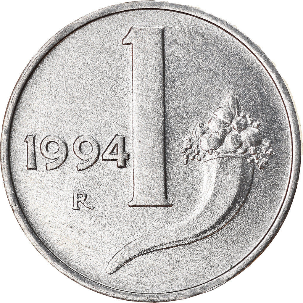 Coin, Italy, Lira, 1994, Rome, EF(40-45), Aluminum, KM:91
