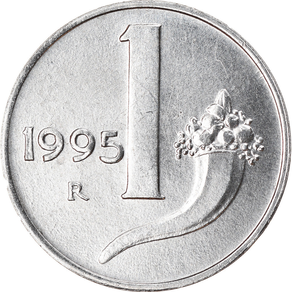 Coin, Italy, Lira, 1995, Rome, AU(50-53), Aluminum, KM:91