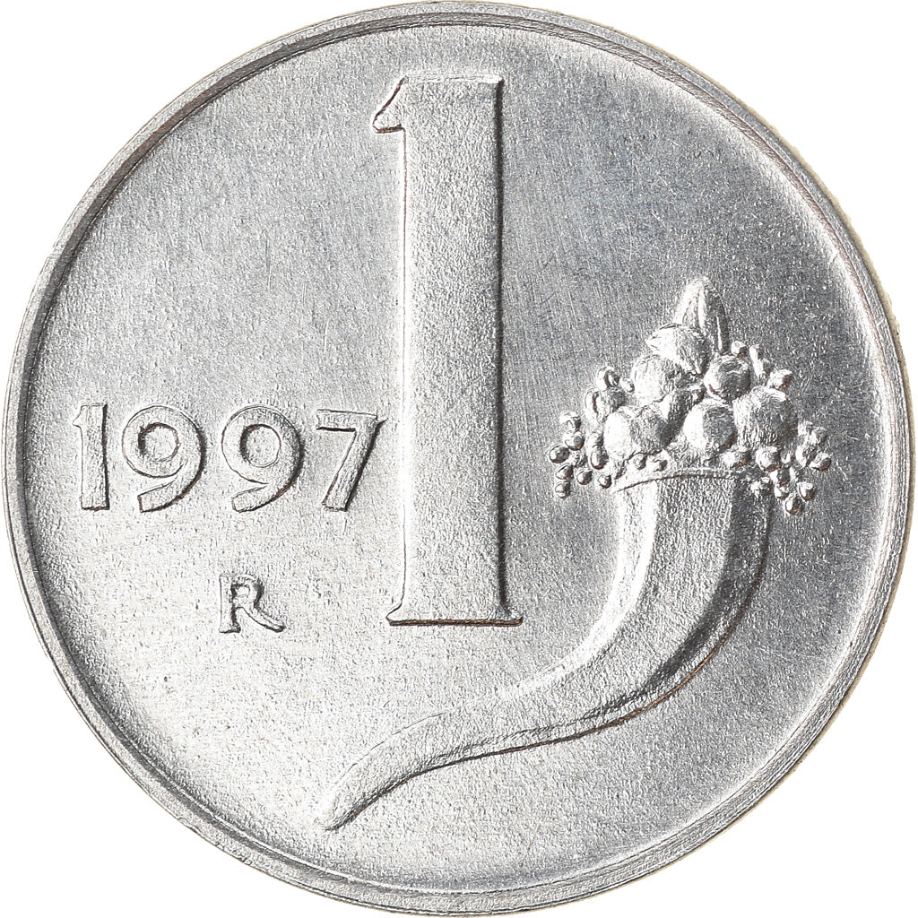 Coin, Italy, Lira, 1997, Rome, AU(50-53), Aluminum, KM:91