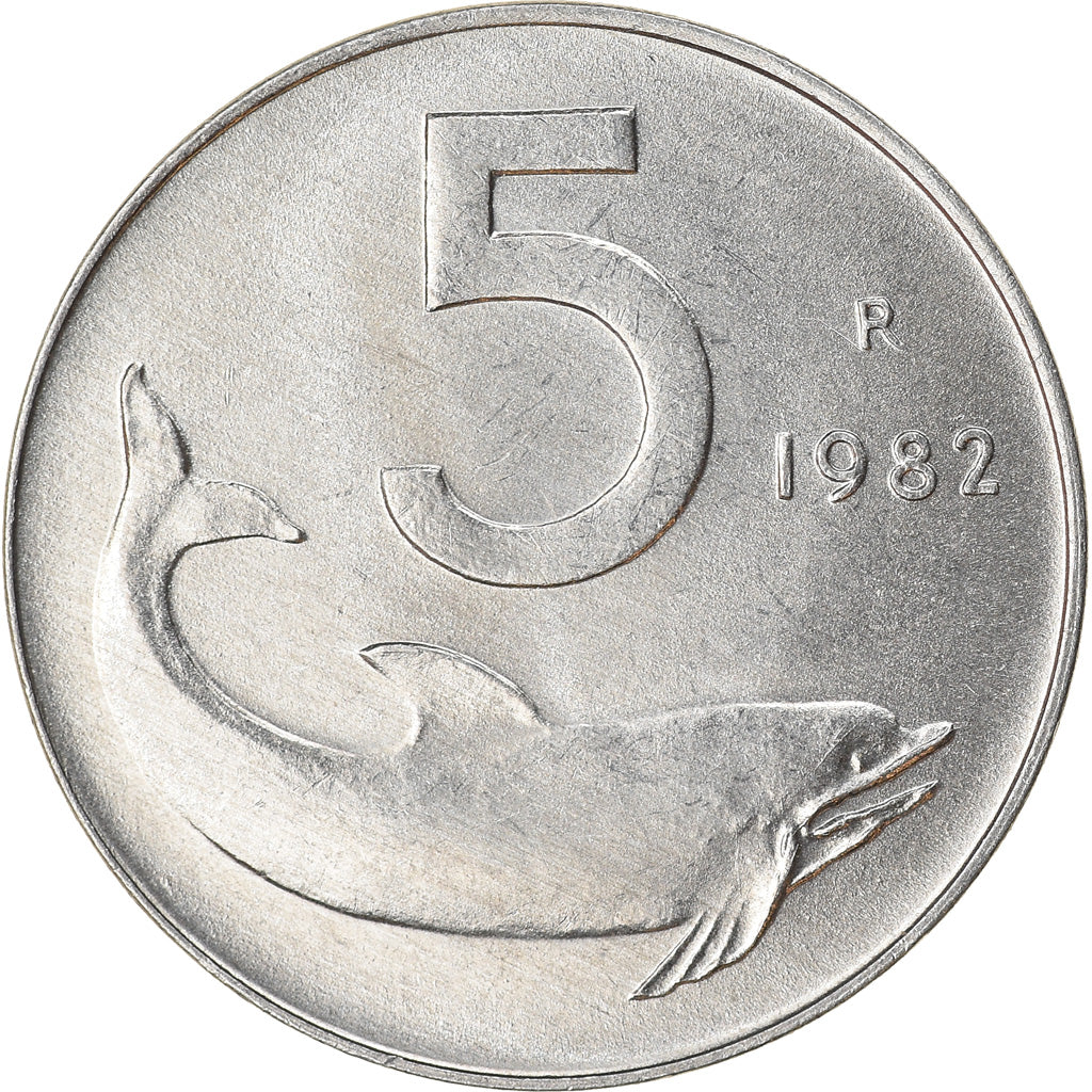 Moeda, Itália, 5 Lire, 1982, Rome, AU(50-53), Alumínio, KM:92