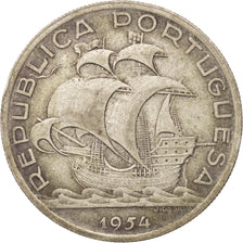 Portugal, 10 Escudos, 1954, VF(30-35), Silver, KM:582