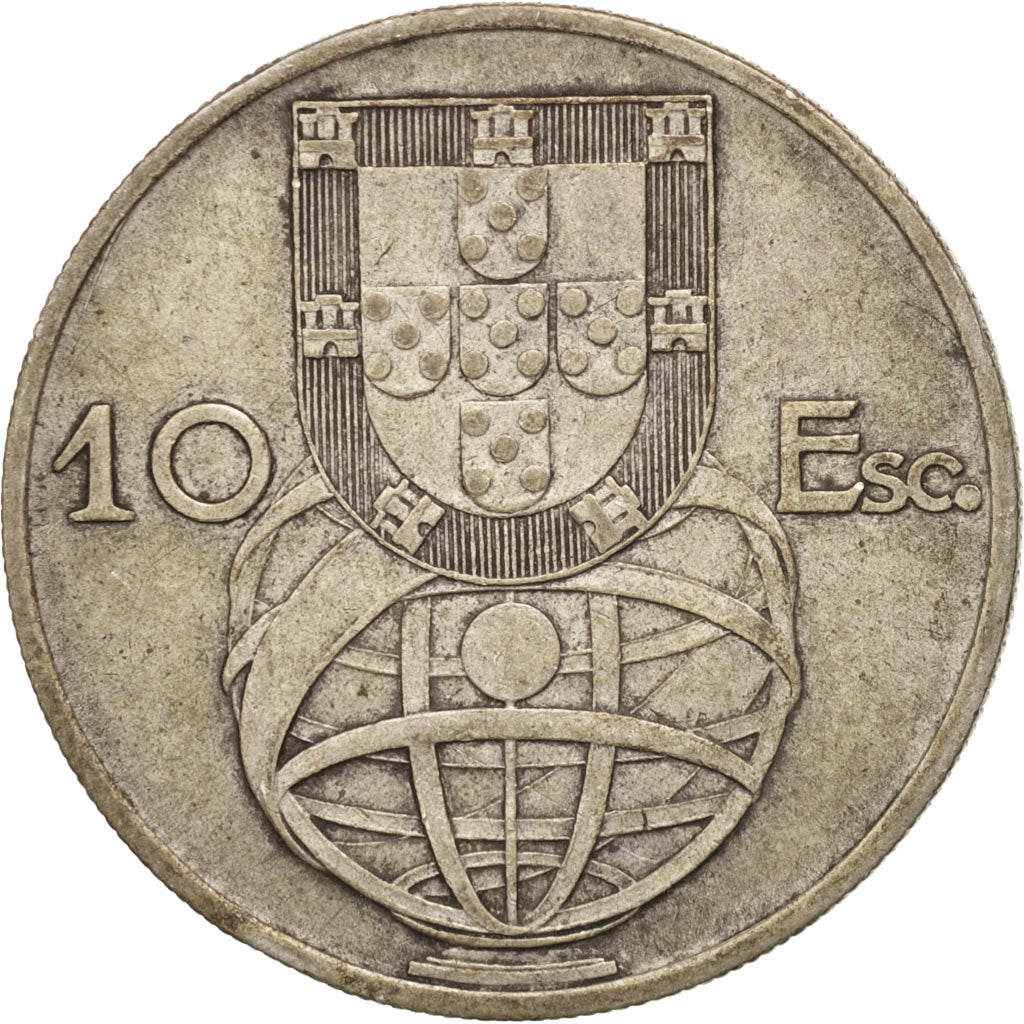 Portugal, 10 Escudos, 1954, VF(30-35), Silver, KM:582