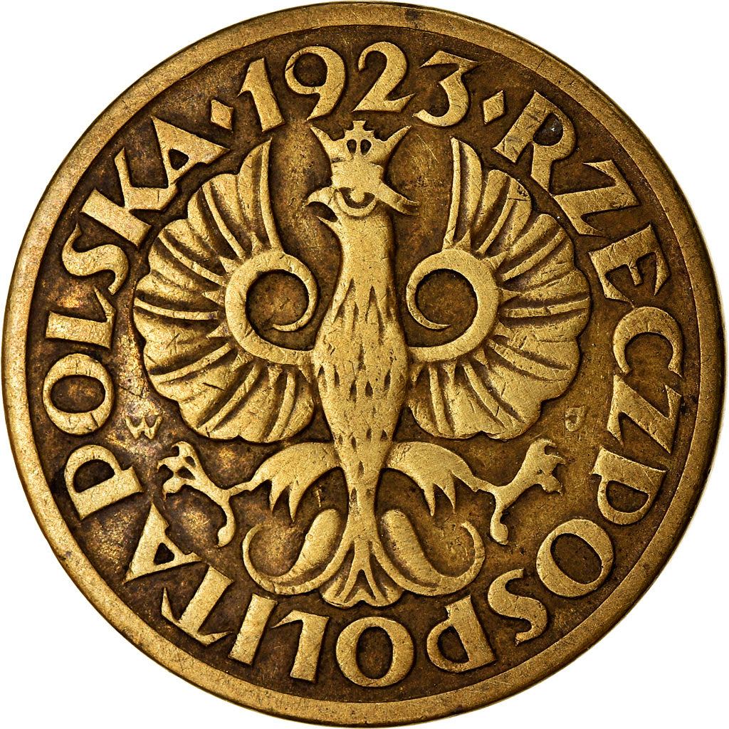 Coin, Poland, 5 Groszy, 1923, Warsaw, EF(40-45), Brass, KM:10