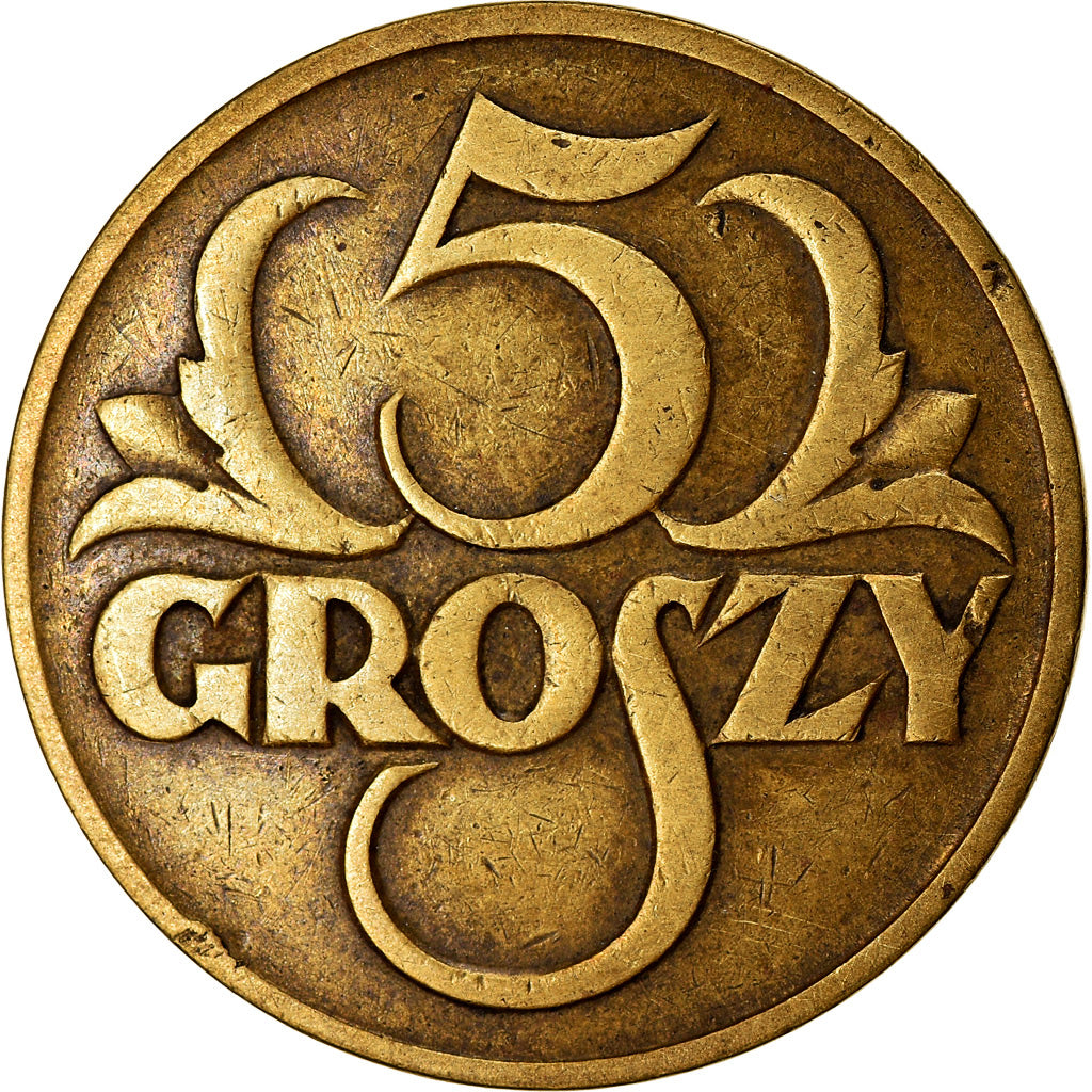 Coin, Poland, 5 Groszy, 1923, Warsaw, EF(40-45), Brass, KM:10