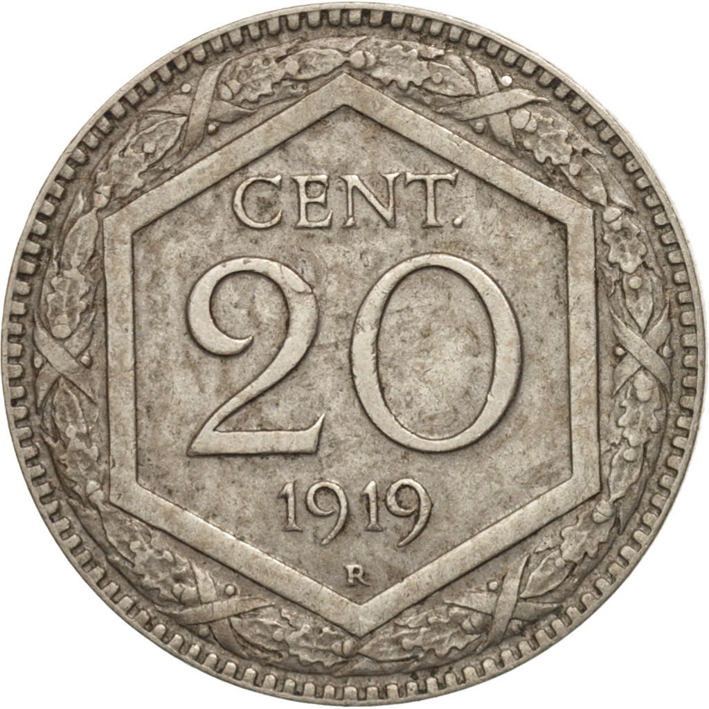 Italy, Vittorio Emanuele III, 20 Centesimi, 1919, Rome, EF(40-45), KM 58