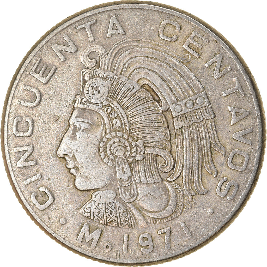 Coin, Mexico, 50 Centavos, 1971, Mexico City, VF(30-35), Copper-nickel, KM:452