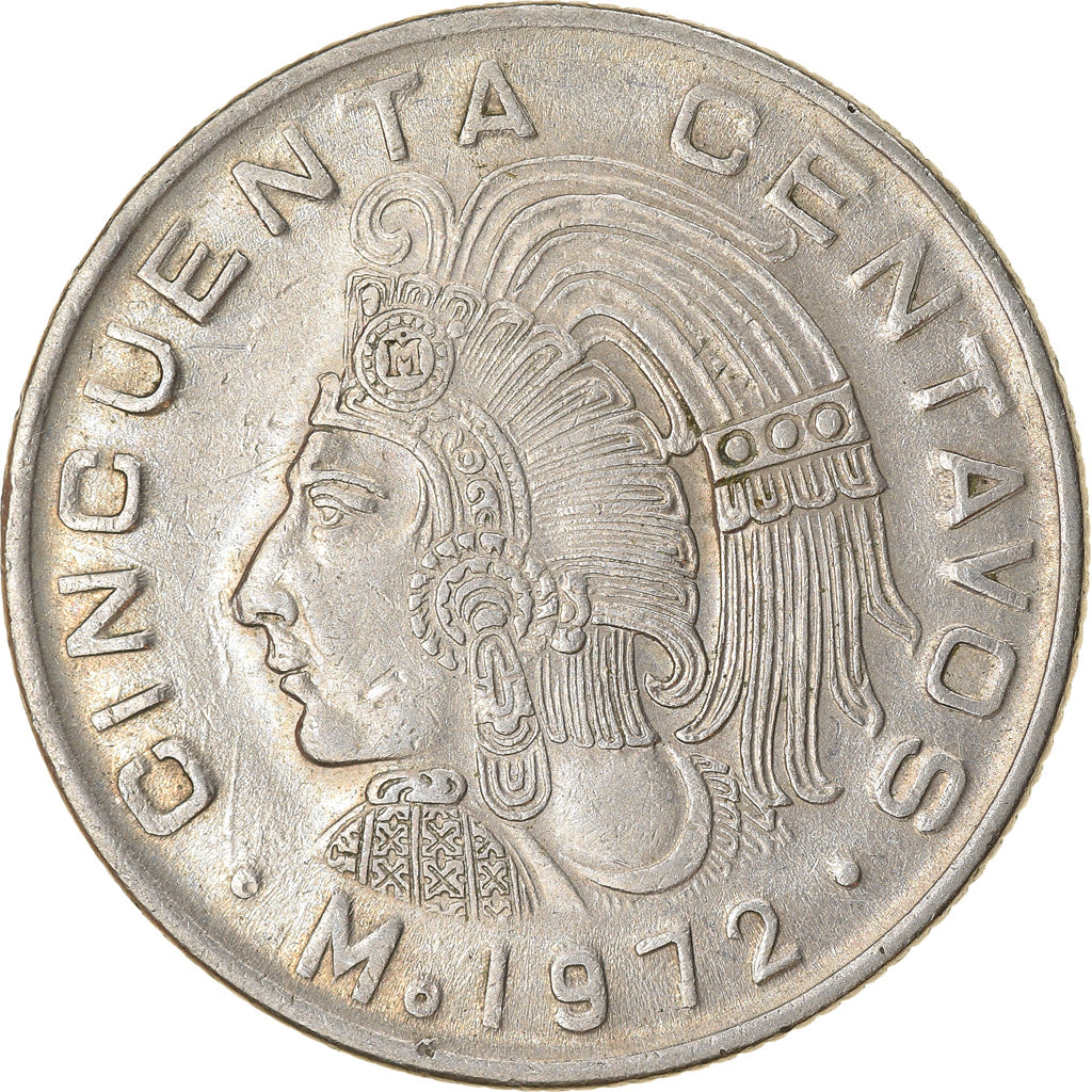 Coin, Mexico, 50 Centavos, 1972, Mexico City, AU(50-53), Copper-nickel, KM:452