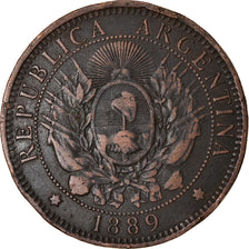 Coin, Argentina, 2 Centavos, 1889, VF(30-35), Bronze, KM:33