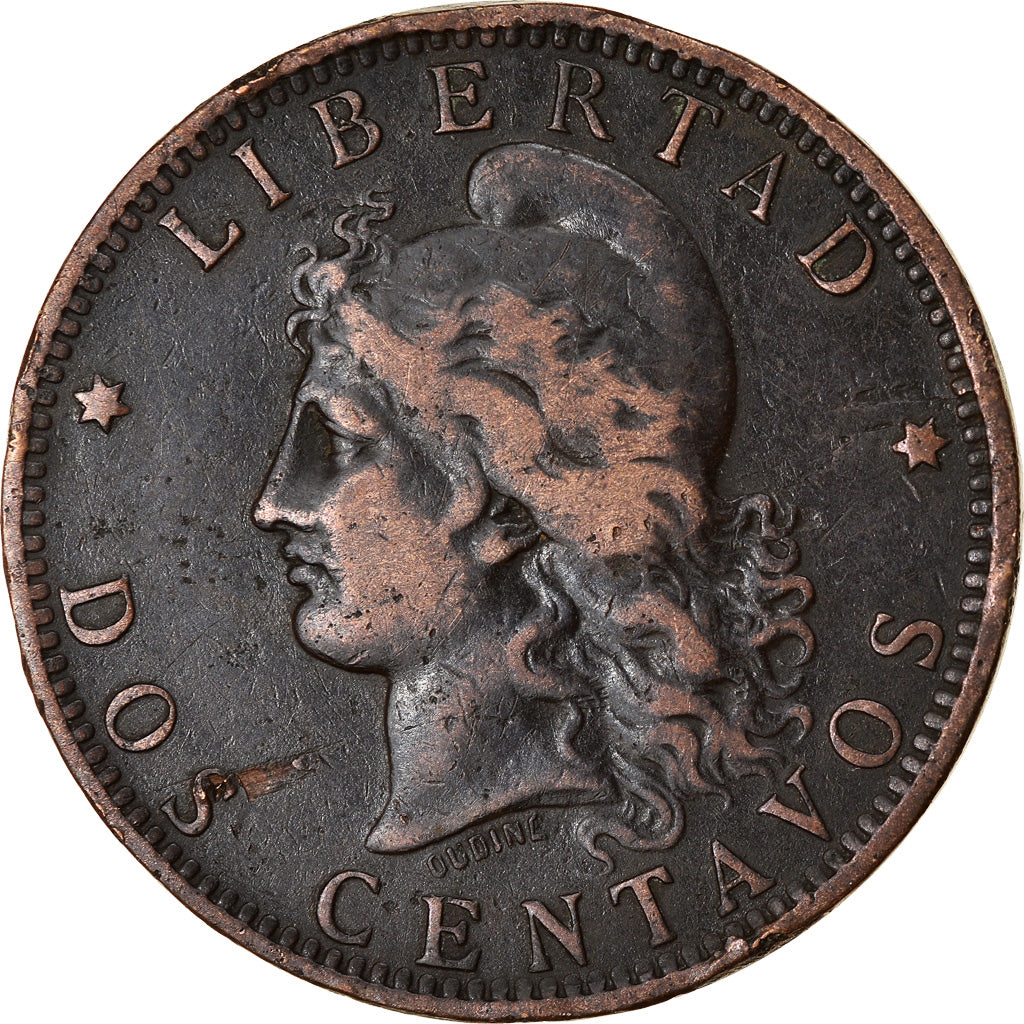 Coin, Argentina, 2 Centavos, 1889, VF(30-35), Bronze, KM:33