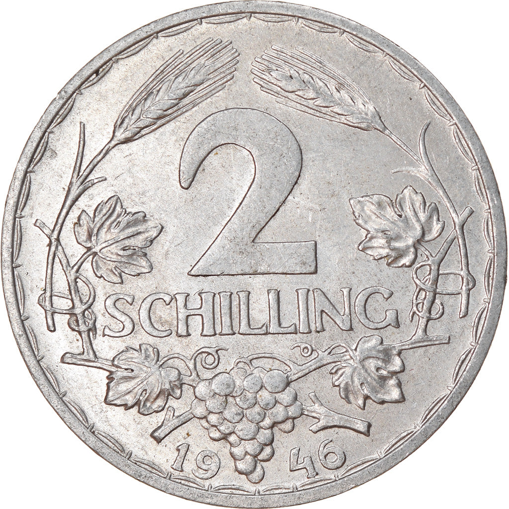 Münze, Österreich, 2 Schilling, 1946, SS+, Aluminium, KM:2872