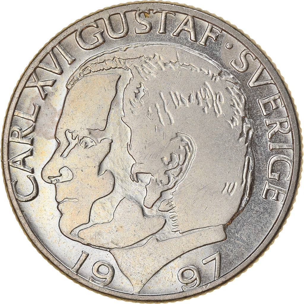 Coin, Sweden, Carl XVI Gustaf, Krona, 1997, AU(50-53), Copper-nickel, KM:852a