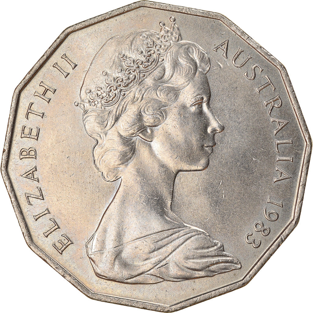 Coin, Australia, Elizabeth II, 50 Cents, 1983, AU(50-53), Copper-nickel, KM:68