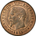 Moneta, Francia, Napoleon III, Napoléon III, 2 Centimes, 1855, Strasbourg, SPL
