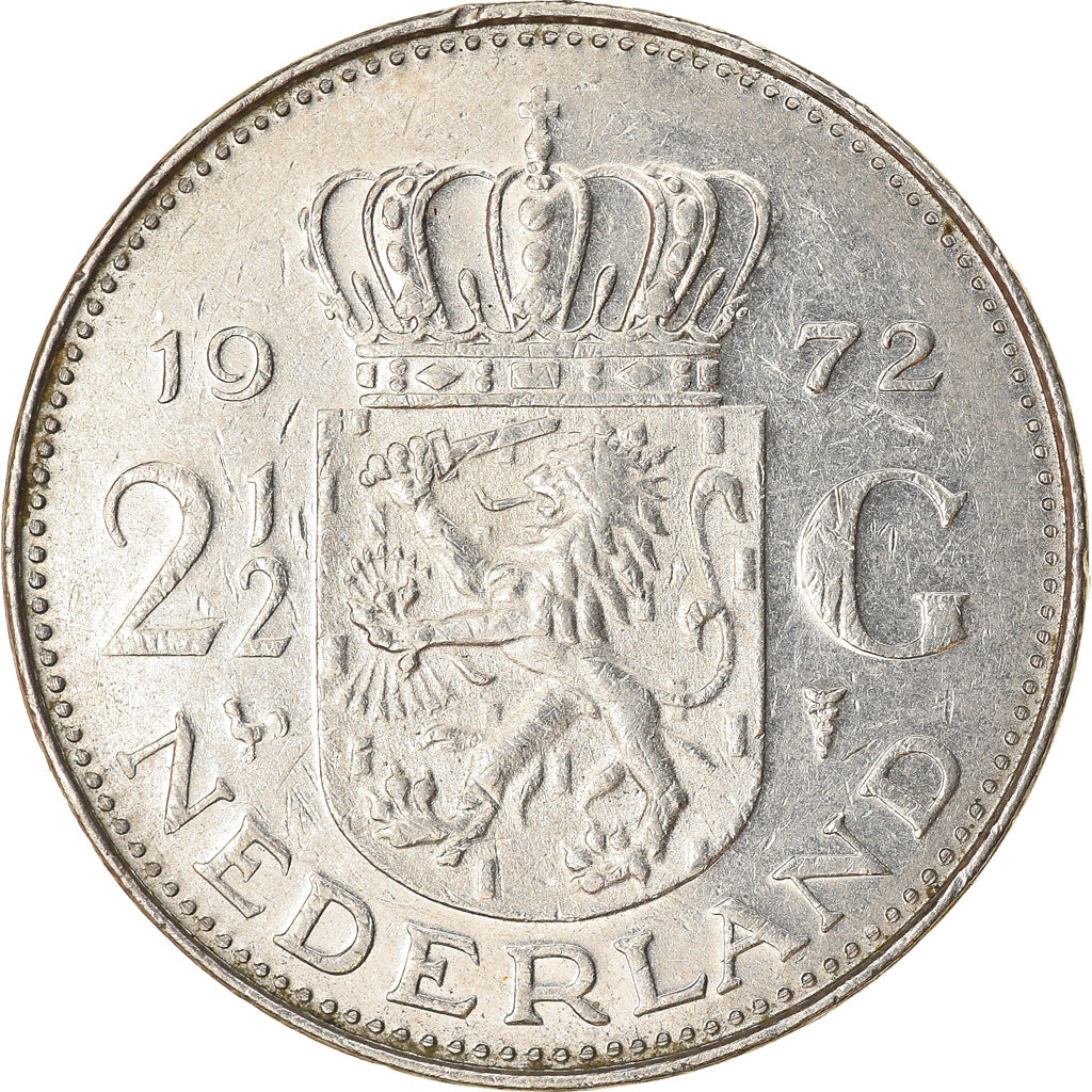 Moneda, Países Bajos, Juliana, 2-1/2 Gulden, 1972, British Royal Mint, MBC