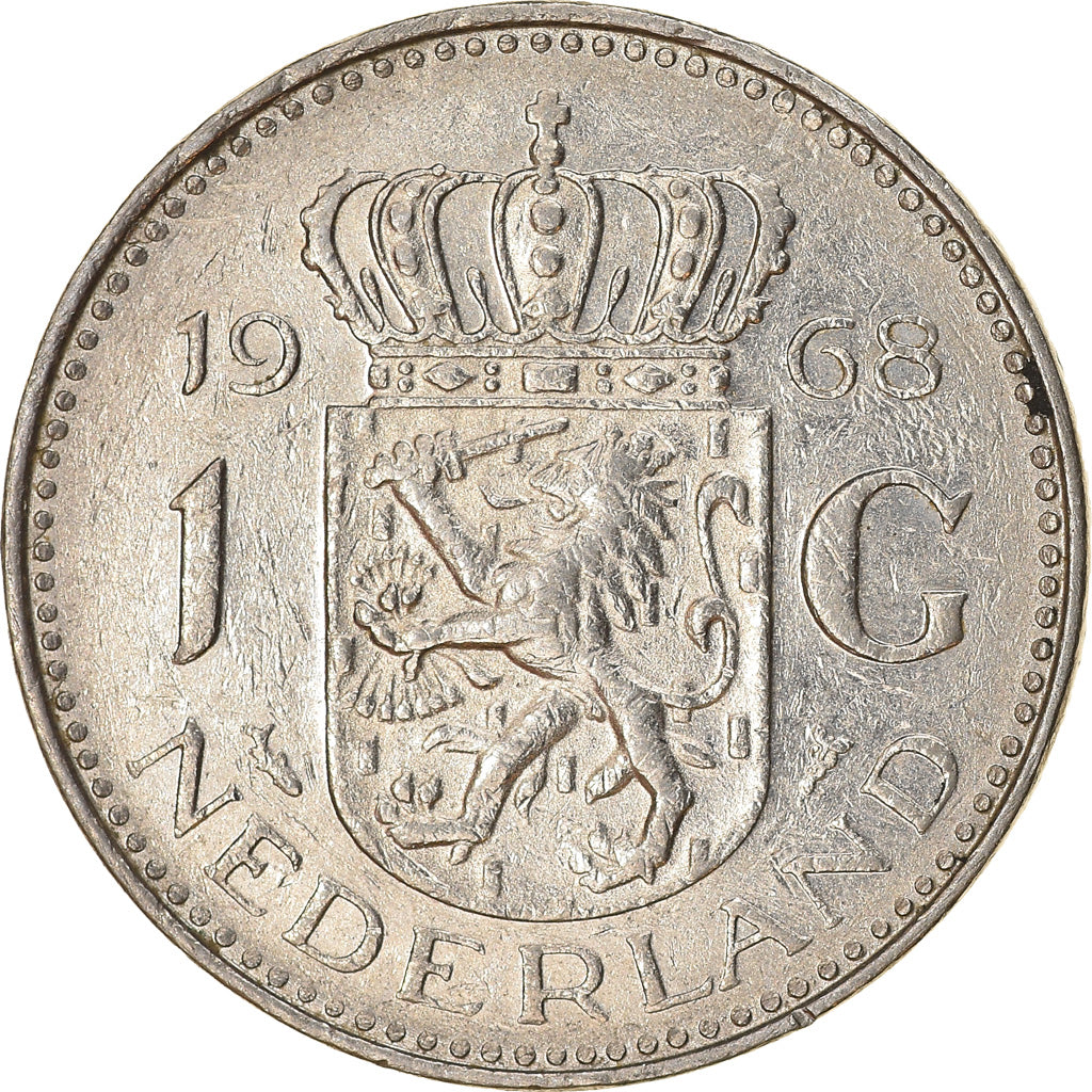 Munten, Nederland, Juliana, Gulden, 1968, FR+, Nickel, KM:184a