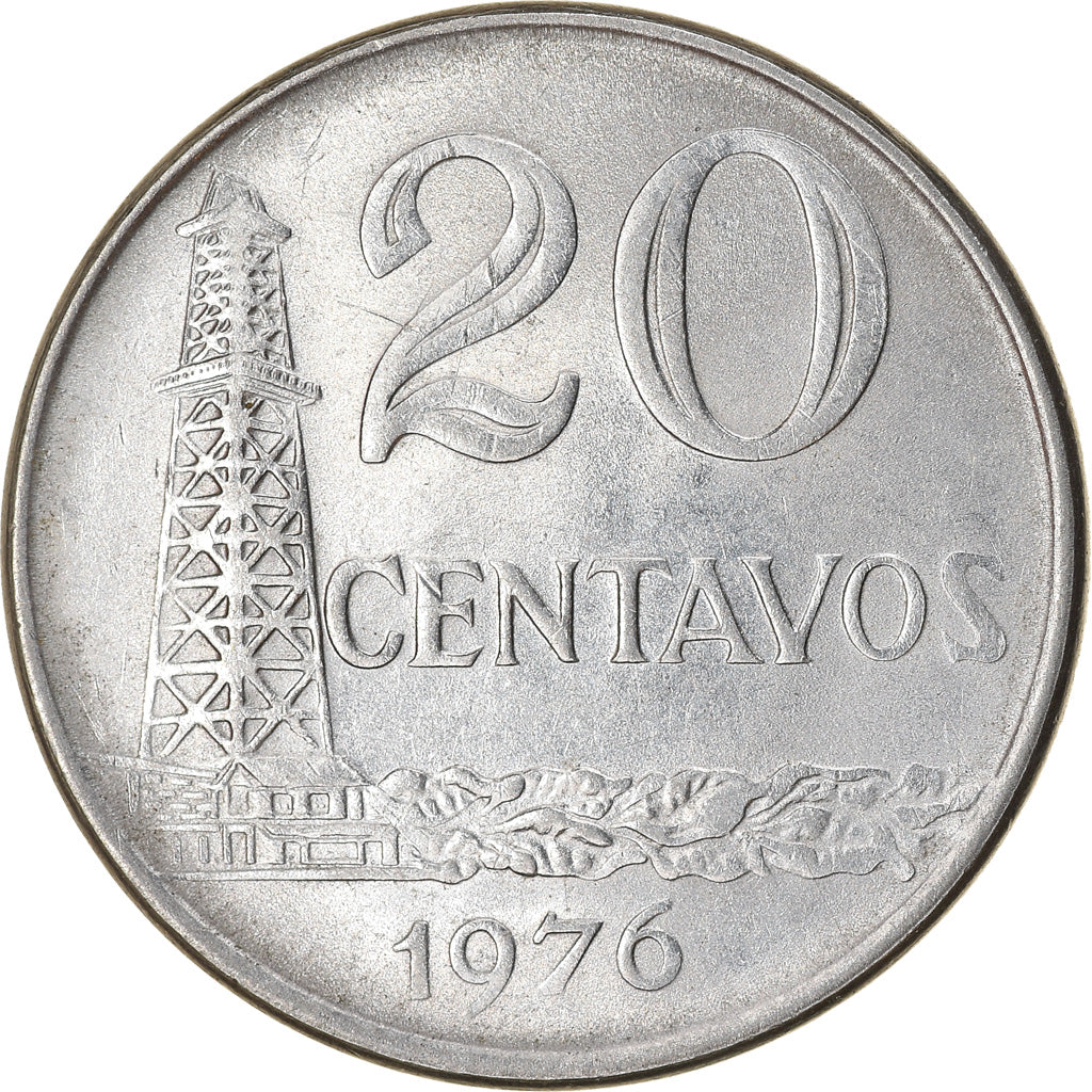 Monnaie, Brésil, 20 Centavos, 1976, TTB, Stainless Steel, KM:579.1a