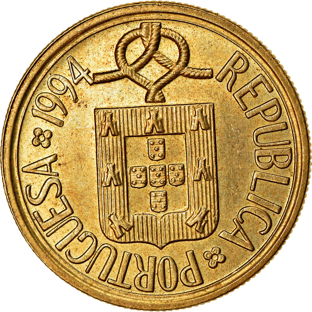 Coin, Portugal, 5 Escudos, 1994, EF(40-45), Nickel-brass, KM:632