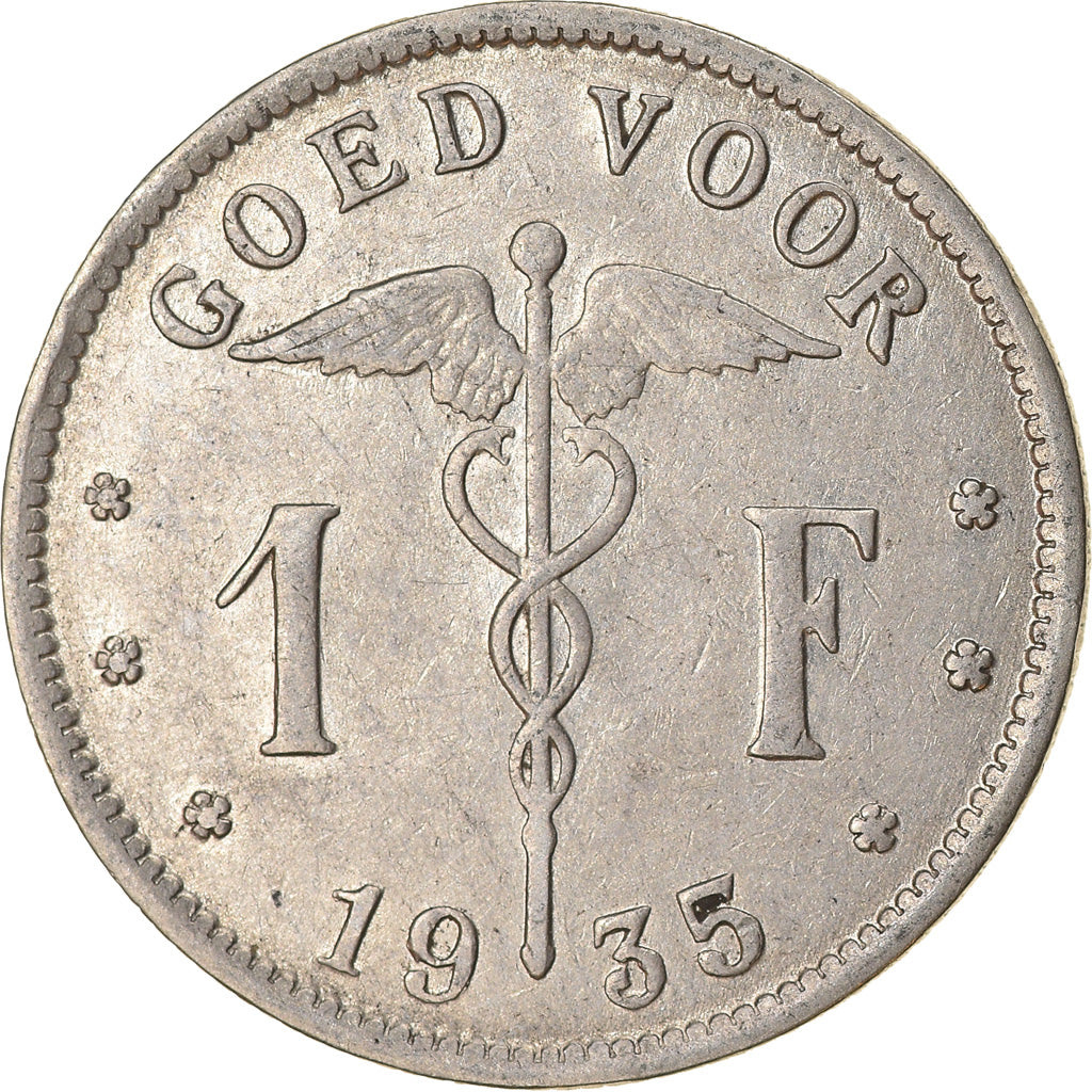 Coin, Belgium, Franc, 1935, EF(40-45), Nickel, KM:90