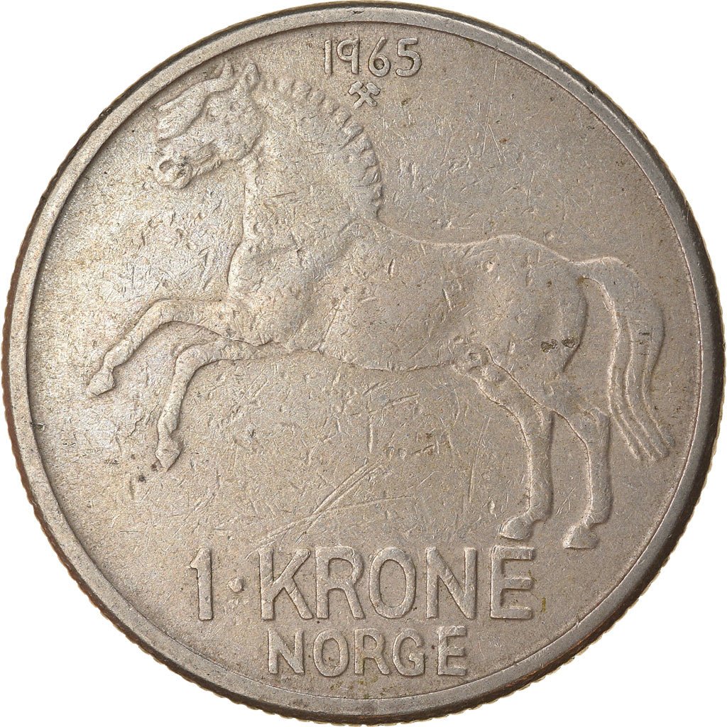 Munten, Noorwegen, Olav V, Krone, 1965, FR, Copper-nickel, KM:409
