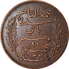 Coin, Tunisia, Muhammad al-Nasir Bey, 10 Centimes, 1916, Paris, EF(40-45)