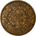 Coin, Tunisia, Anonymous, 2 Francs, AH 1345/1926, Paris, EF(40-45)