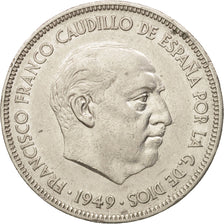 Spain, Caudillo and regent, 5 Pesetas, 1949, AU(50-53), Nickel, KM:778