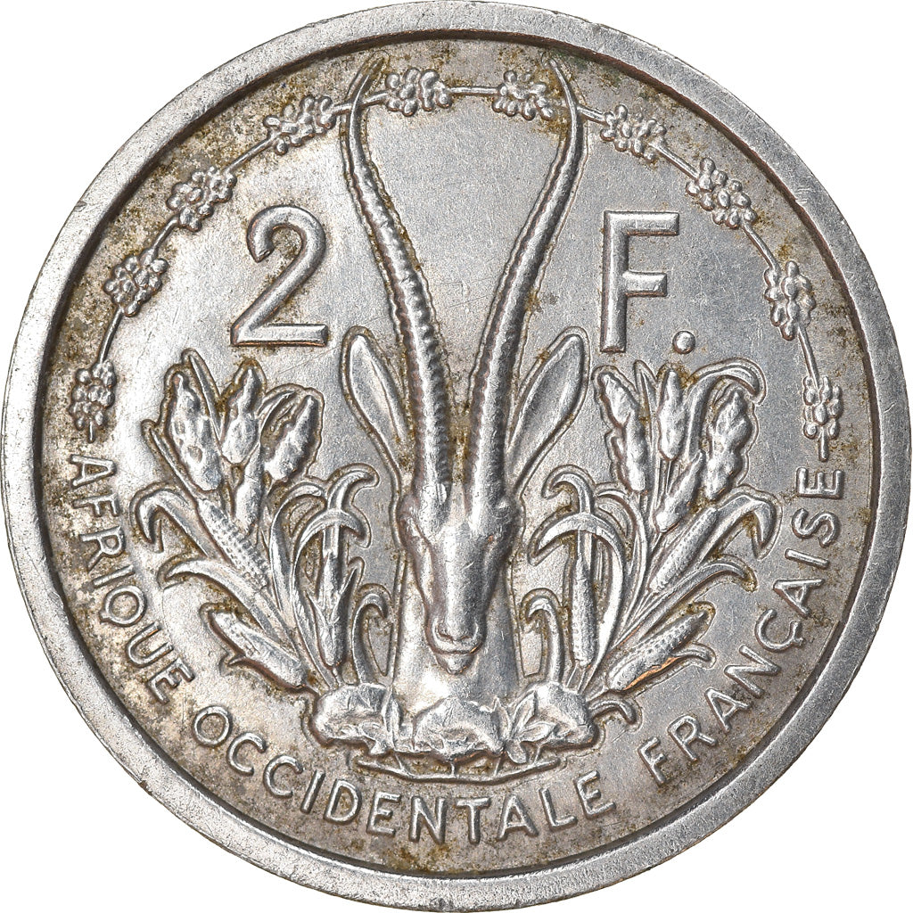Coin, French West Africa, 2 Francs, 1948, EF(40-45), Aluminum, KM:4, Lecompte:11