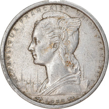 Coin, French West Africa, 2 Francs, 1948, VF(20-25), Aluminum, KM:4, Lecompte:11