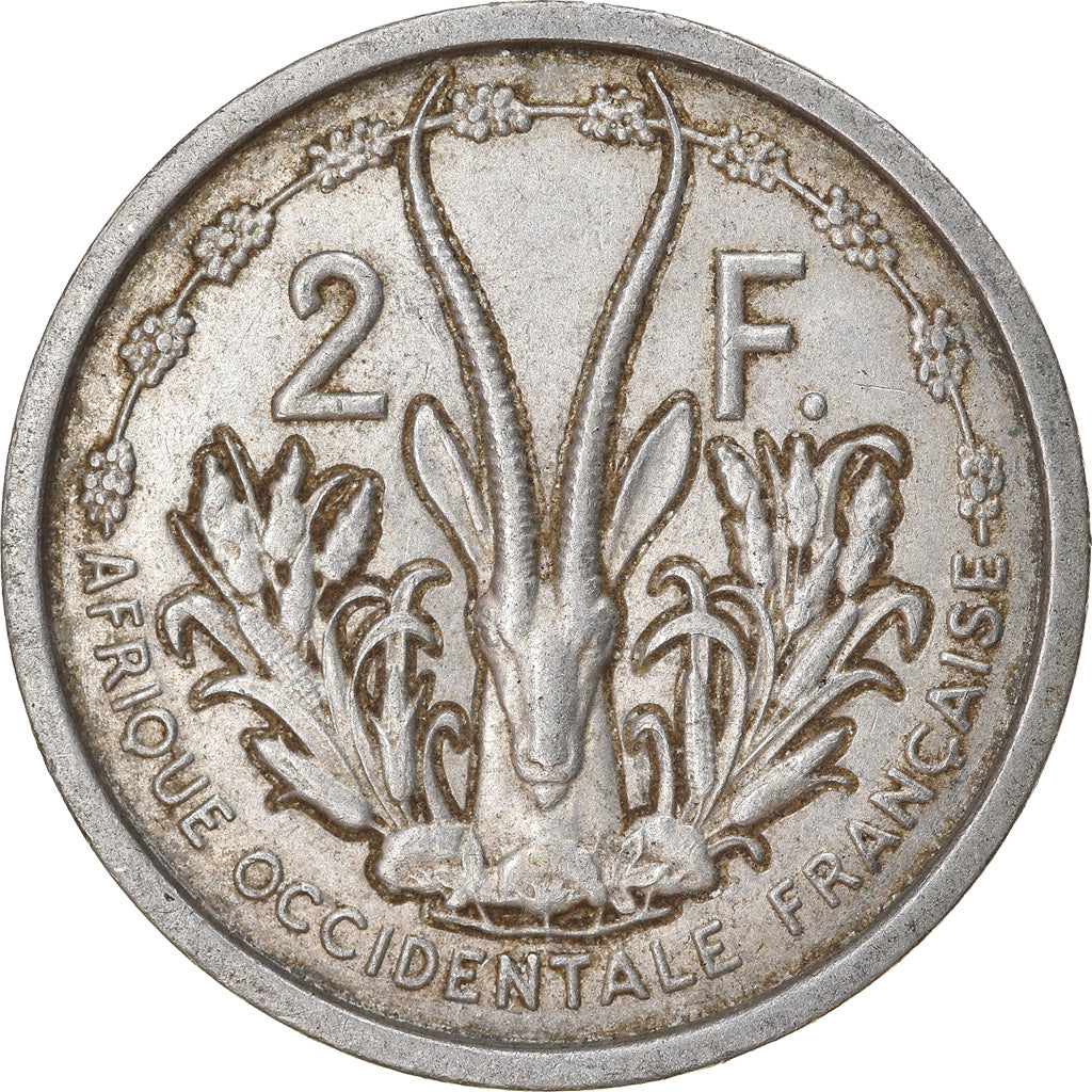 Coin, French West Africa, 2 Francs, 1948, VF(20-25), Aluminum, KM:4, Lecompte:11