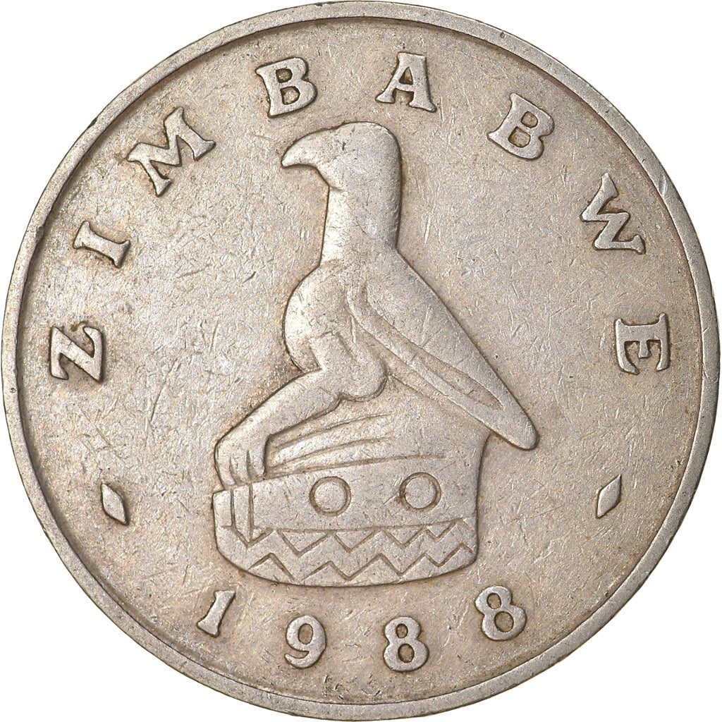 Coin, Zimbabwe, 50 Cents, 1988, EF(40-45), Copper-nickel, KM:5