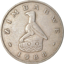 Coin, Zimbabwe, 50 Cents, 1988, EF(40-45), Copper-nickel, KM:5