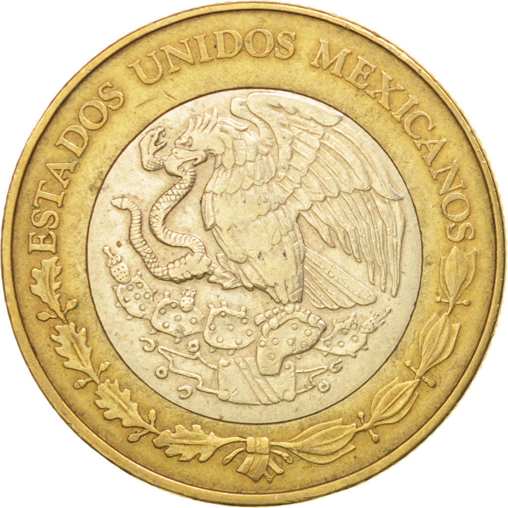 Mexico, 10 Pesos, 2004, Mexico City, EF(40-45), Bi-Metallic, KM:616