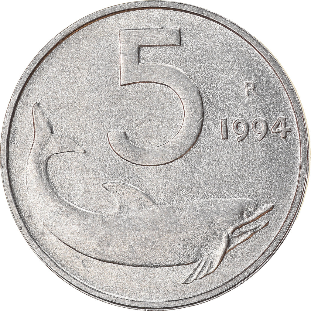 Monnaie, Italie, 5 Lire, 1994, Rome, TTB+, Aluminium, KM:92