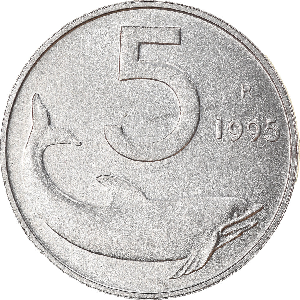 Coin, Italy, 5 Lire, 1995, Rome, EF(40-45), Aluminum, KM:92