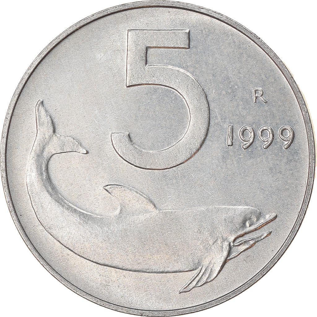 Coin, Italy, 5 Lire, 1999, Rome, EF(40-45), Aluminum, KM:92