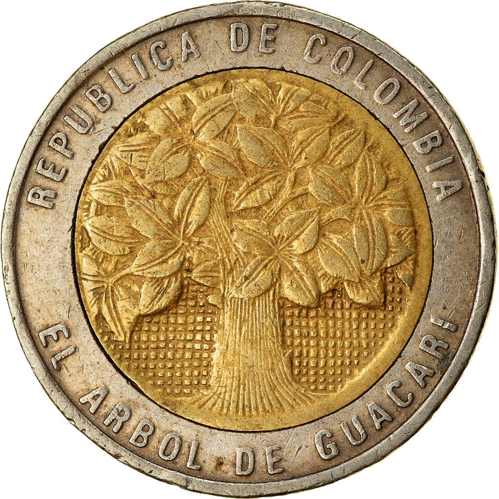 Moneda, Colombia, 500 Pesos, 1994, MBC, Bimetálico, KM:286