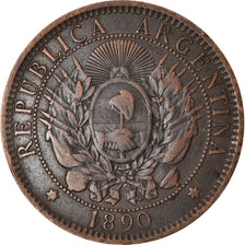 Münze, Argentinien, 2 Centavos, 1890, SS, Bronze, KM:33