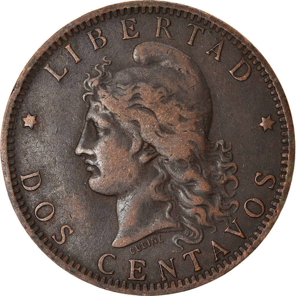 Münze, Argentinien, 2 Centavos, 1890, SS, Bronze, KM:33