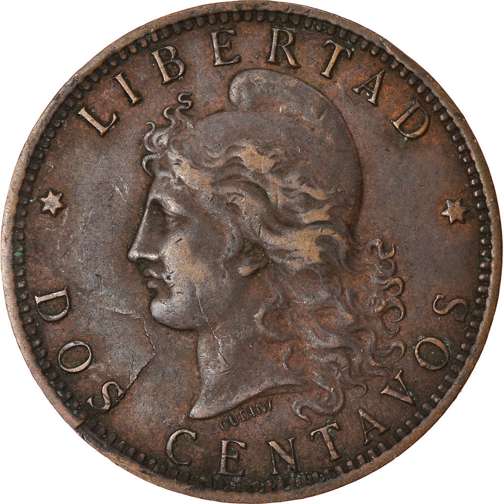 Münze, Argentinien, 2 Centavos, 1893, SS, Bronze, KM:33